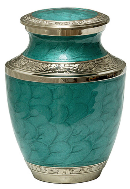 Mother of Pearl Aqua Medium Urn