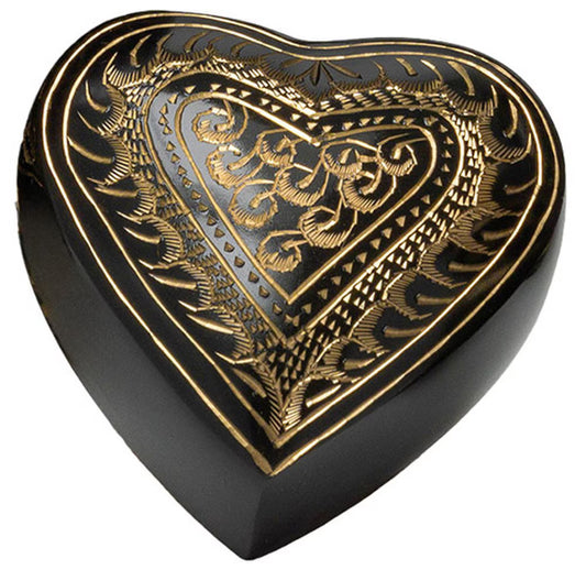 Etched Ebony Heart Keepsake