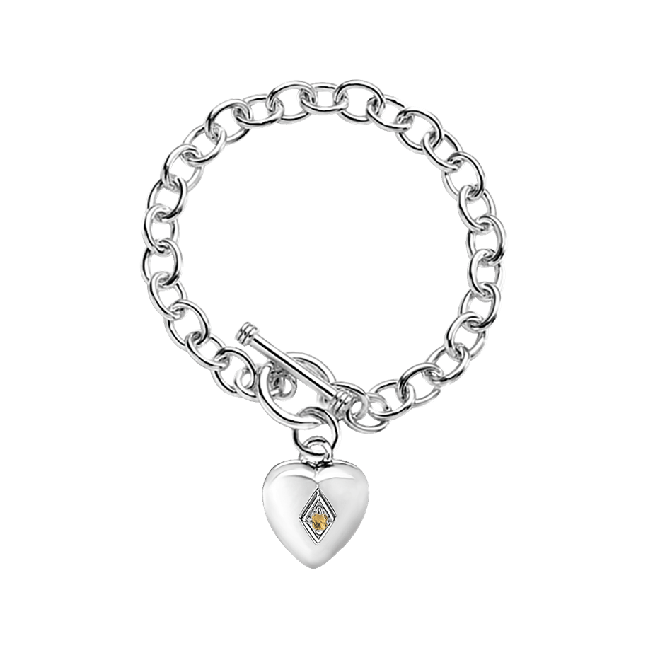 Toggle Heart Bracelet w/November Birthstone