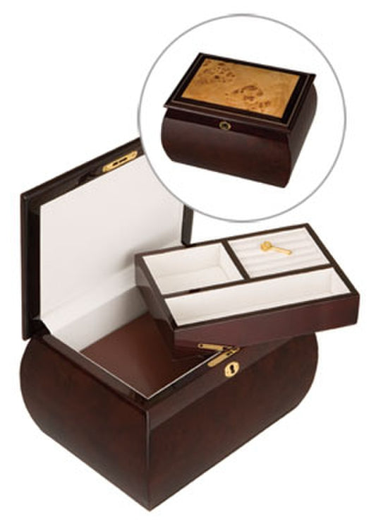 Mahogany Burlwood Treasure Chest