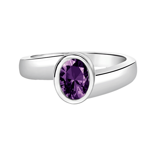 Oval Ring w/ February Birthstone