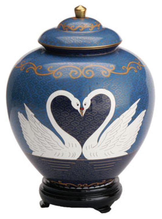 Swan Lake Cloisonné Companion Urn