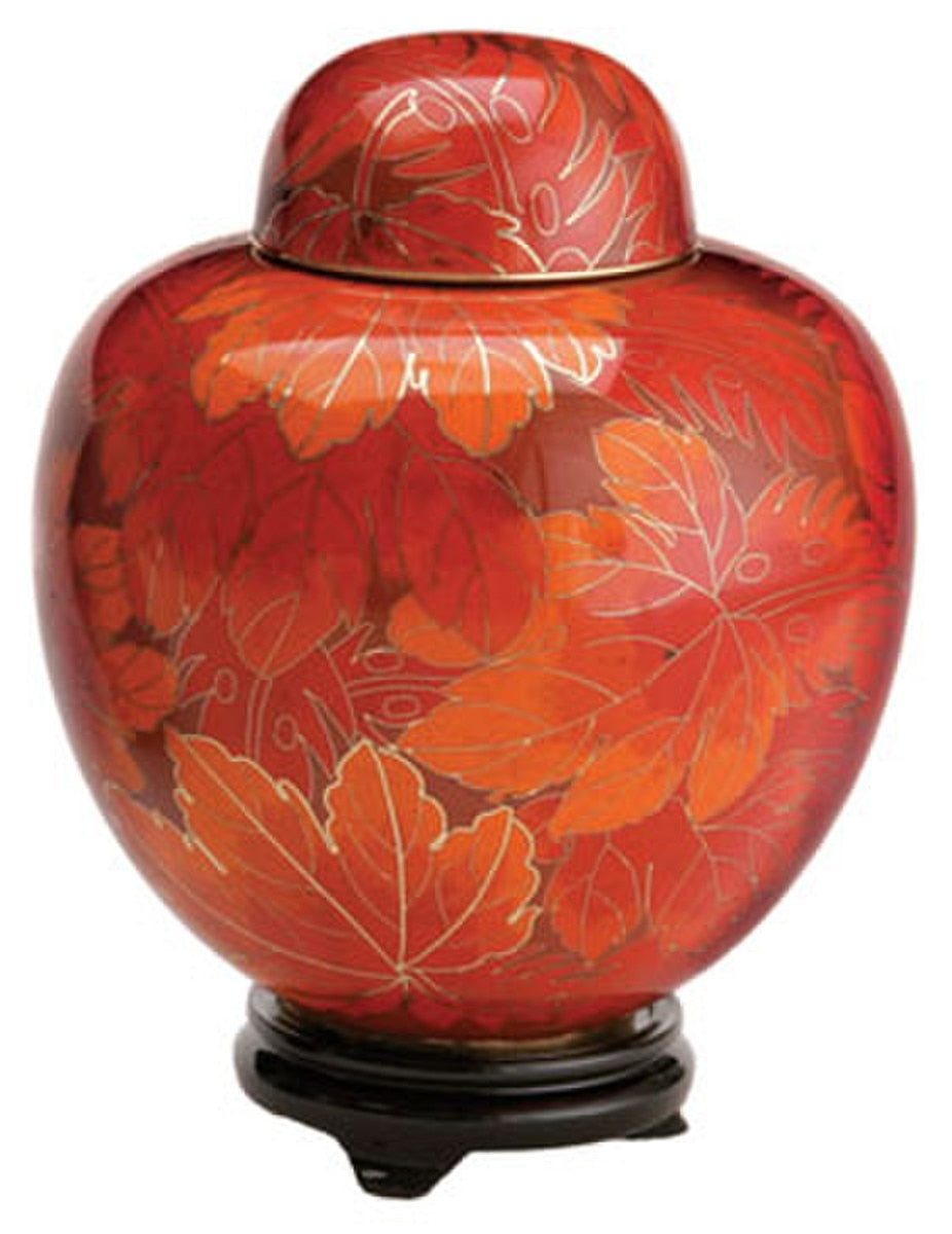 Cloisonné Fall Leaf Urn