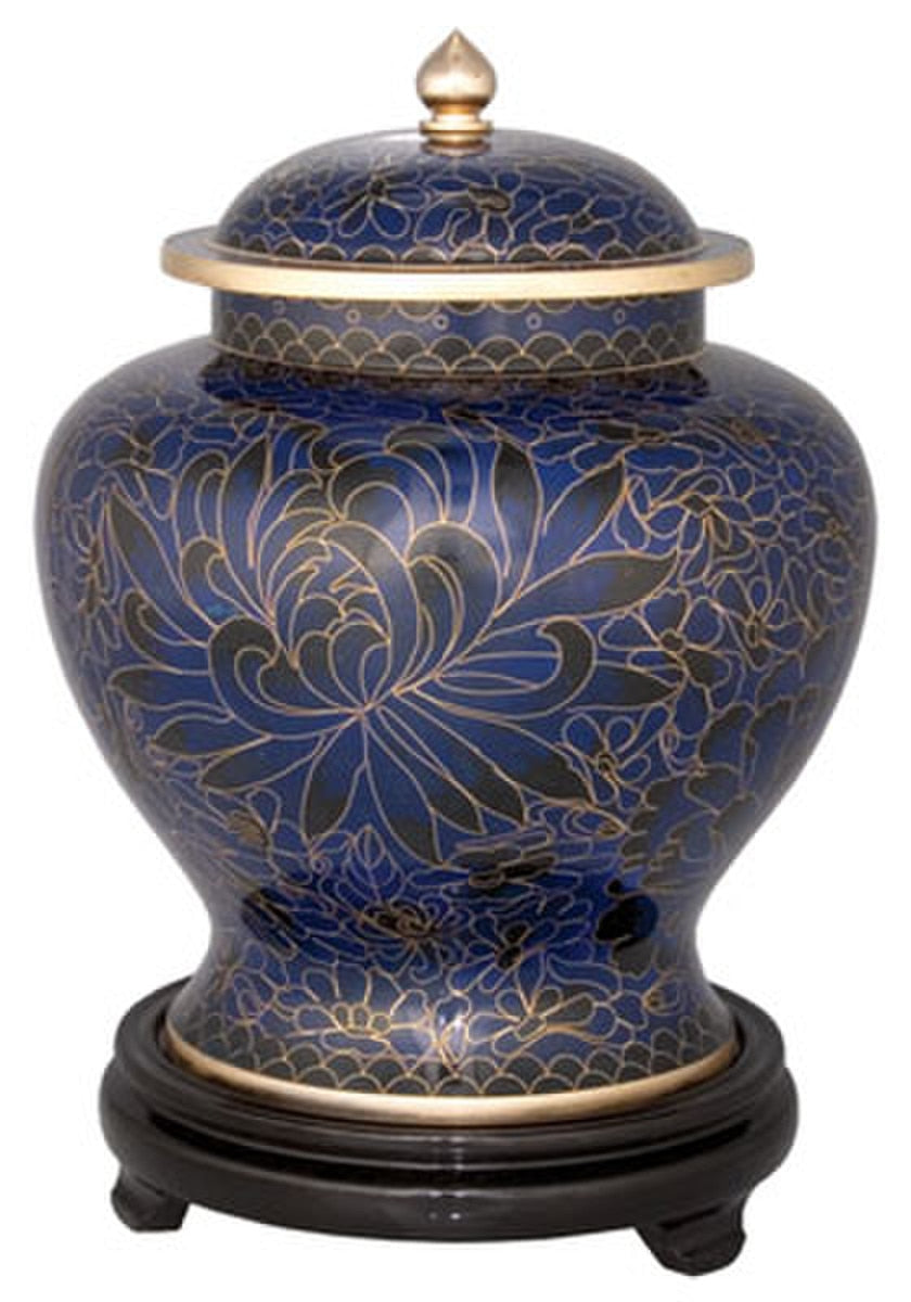 Royal Blue Cloisonné Urn
