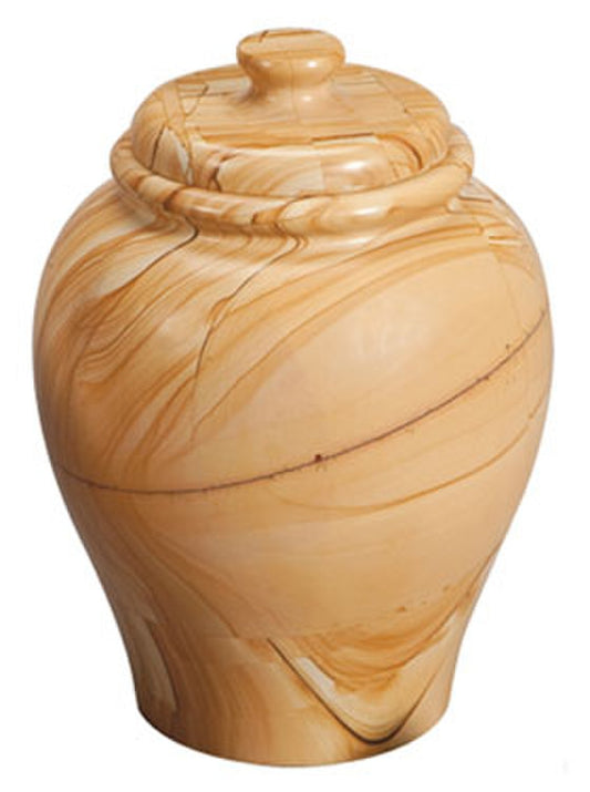 Teak Strata Marble Urn