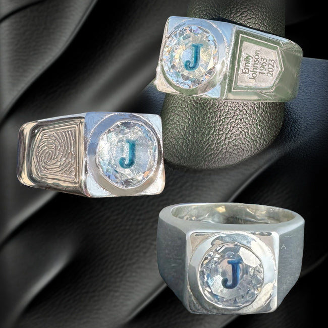 Sapphire Men's Ring Plain Memory Stone