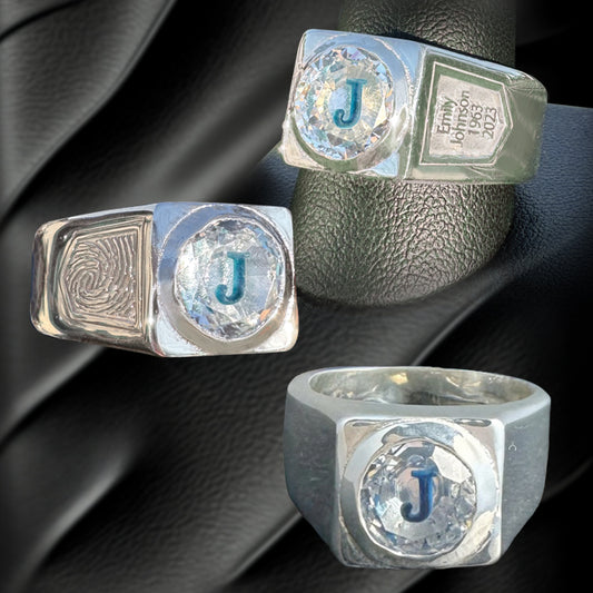Sapphire Men's Ring Plain Memory Stone