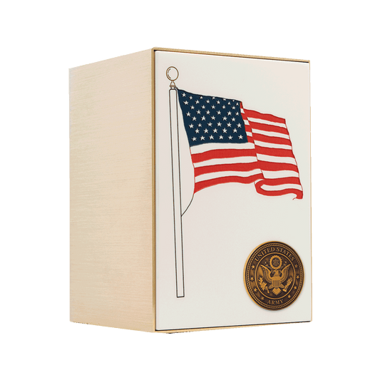 Flag Panel Bronze Urn