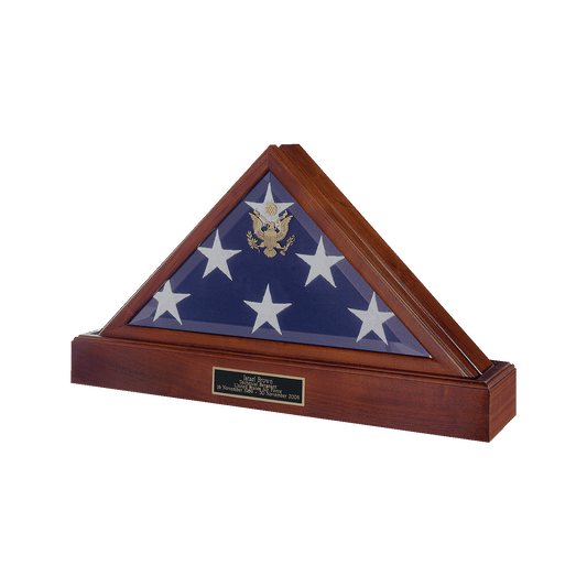 Flag Case with Pedestal Urn Combination