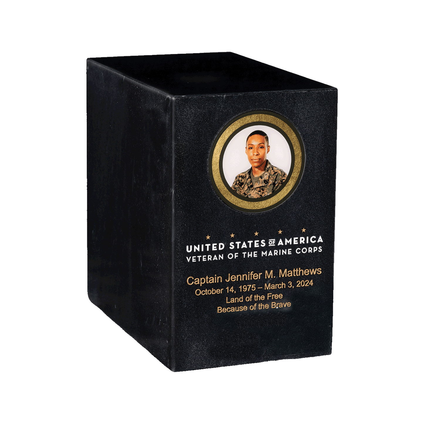 Solid Marble Military Urn