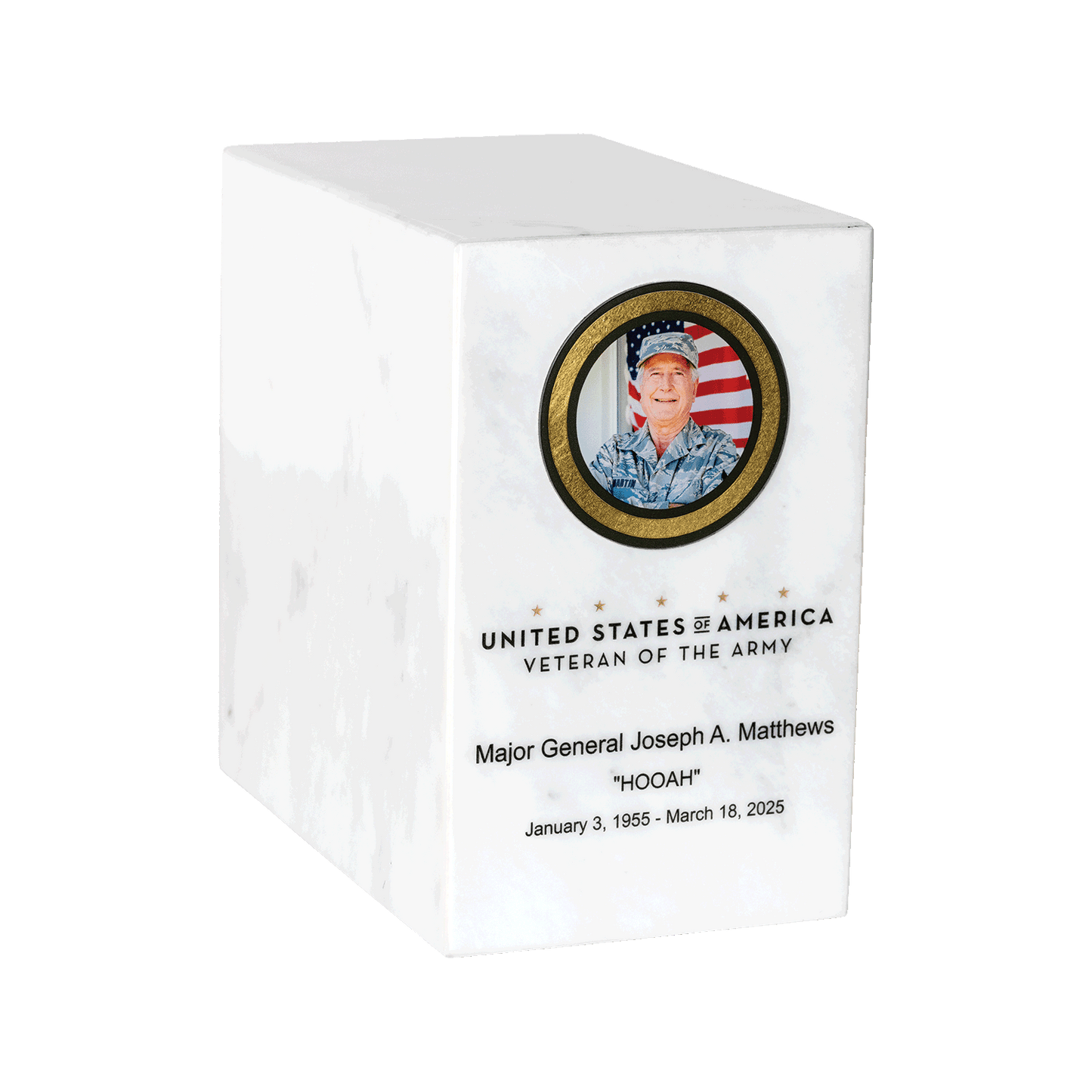Solid Marble Military Urn