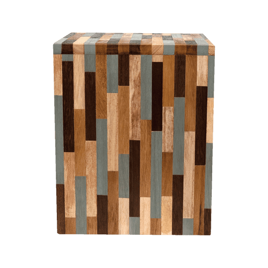 Traditional Mosaic Wood Urn