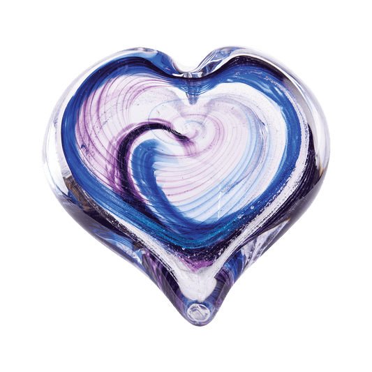 Hand-blown glass heart keepsake