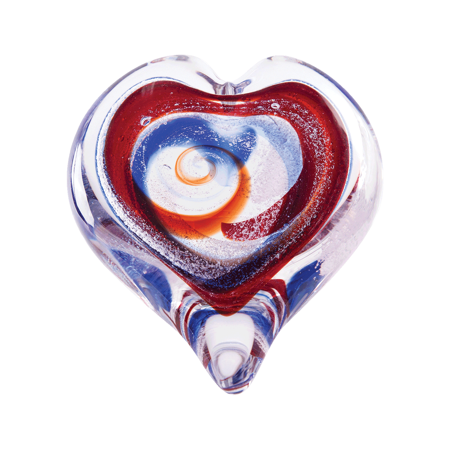 Hand-blown glass heart keepsake