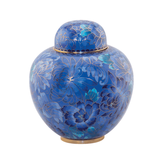 Blue Sapphire Cloisonne Urn