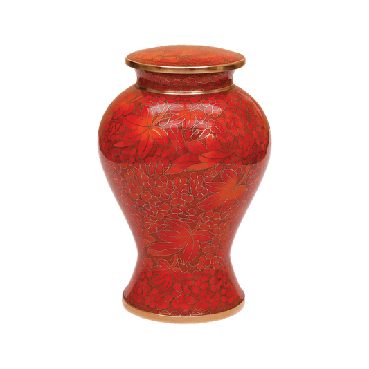 Autumn Leaves Cloisonné Urn
