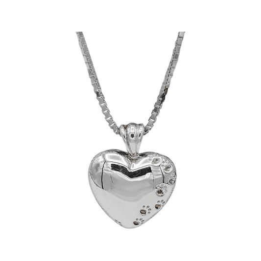 Heart with Paw Prints Pendant