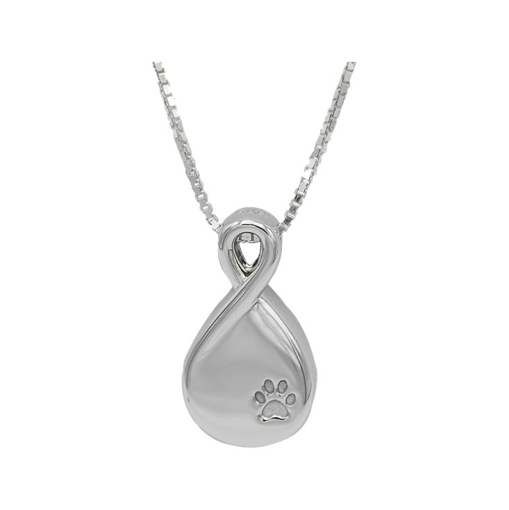 Infinity with Paw Print Pendant