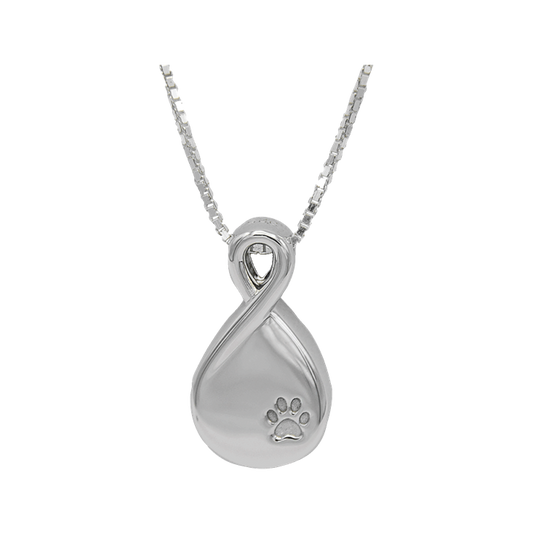 Infinity with Paw Print Pendant