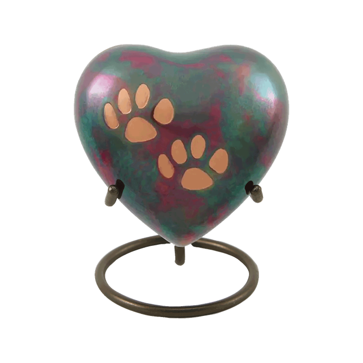 Heart Paw Brass Keepsake