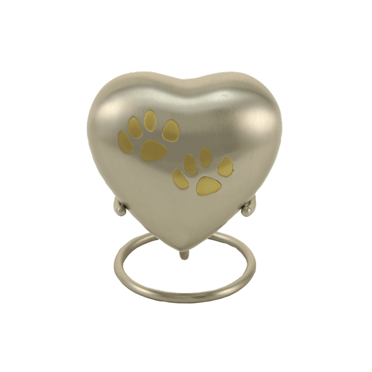 Heart Paw Brass Keepsake