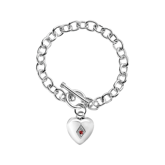 Toggle Heart Bracelet w/July Birthstone