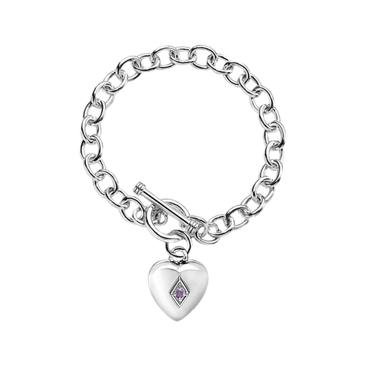 Toggle Heart Bracelet w/June Birthstone