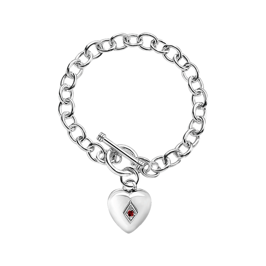 Toggle Heart Bracelet w/April Birthstone