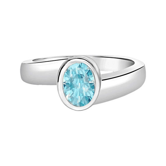 Oval Ring w/ March Birthstone